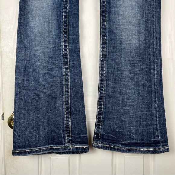 Maurices Y2K Low Rise Thick Stitch Bootcut Flare Flap Pocket Jeans - Picture 4 of 11